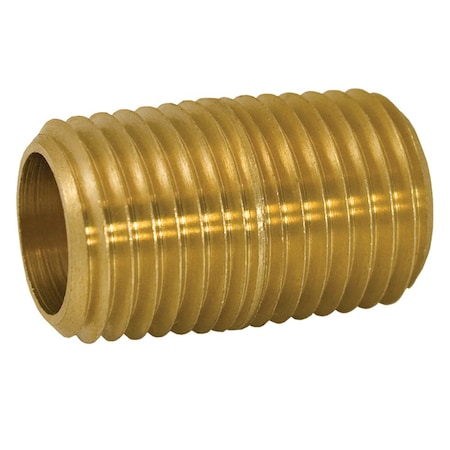 Jones Stephens 3/8in. Yellow Brass Close Nipple P11206